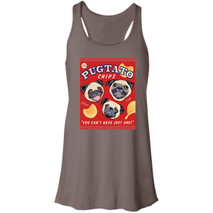 Pug T-shirt, Pug Racerback Tank, Pugtato Chips, Flowy Tank