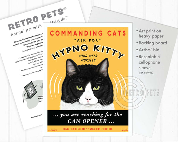 Hypno Kitty Cat Art | Hypno Kitty Cup Cat Art | Retro Pets Art