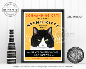 Hypno Kitty Cat Art | Hypno Kitty Cup Cat Art | Retro Pets Art