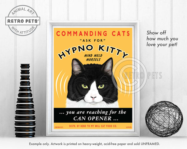 Hypno Kitty Cat Art | Hypno Kitty Cup Cat Art | Retro Pets Art
