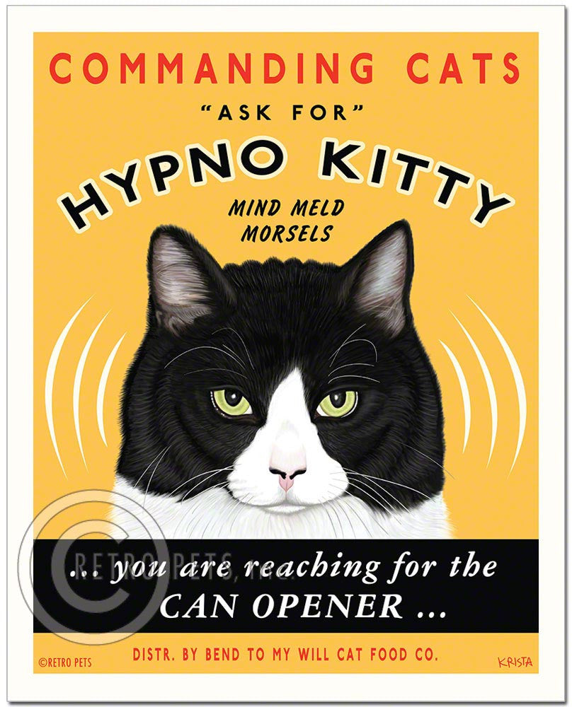 Hypno Kitty Cat Art | Hypno Kitty Cup Cat Art | Retro Pets Art