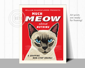 Cat Wall Art "Much Meow About Nothing" | Retro Pets Art