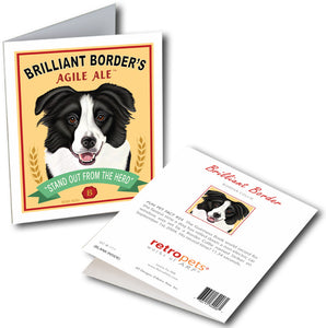 Border Collie Art "Brilliant Border" 6 Small Greeting Cards by Krista Brooks