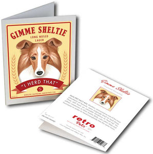 Shetland Sheepdog (Sheltie) Art "Gimme Sheltie" 6 Small Greeting Cards by Krista Brooks
