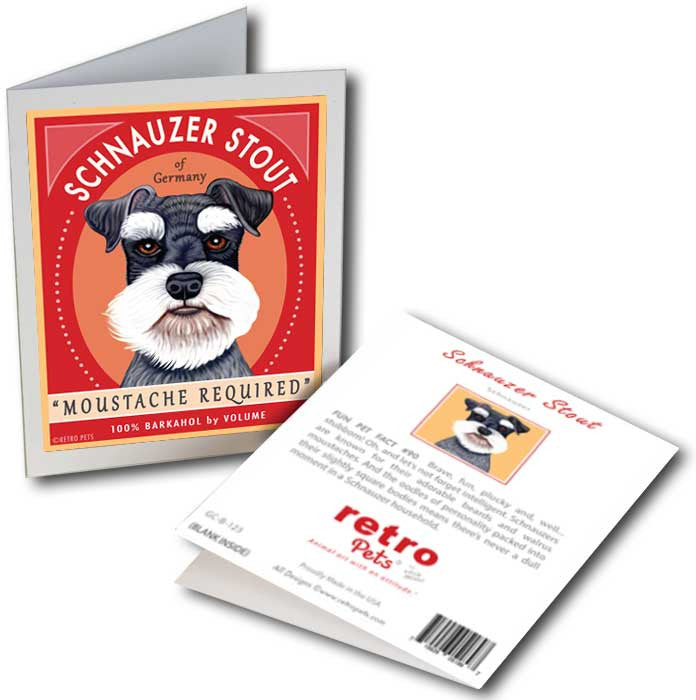 Schnauzer Art "Schnauzer Stout" 6 Small Greeting Cards by Krista Brooks