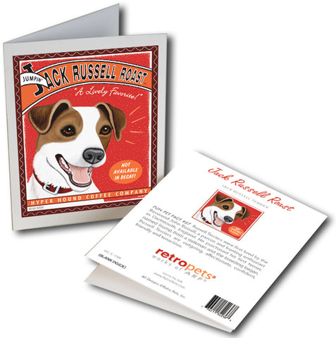 Jack Russell Terrier Art "Jack Russell Roast" 6 Small Greeting Cards by Krista Brooks