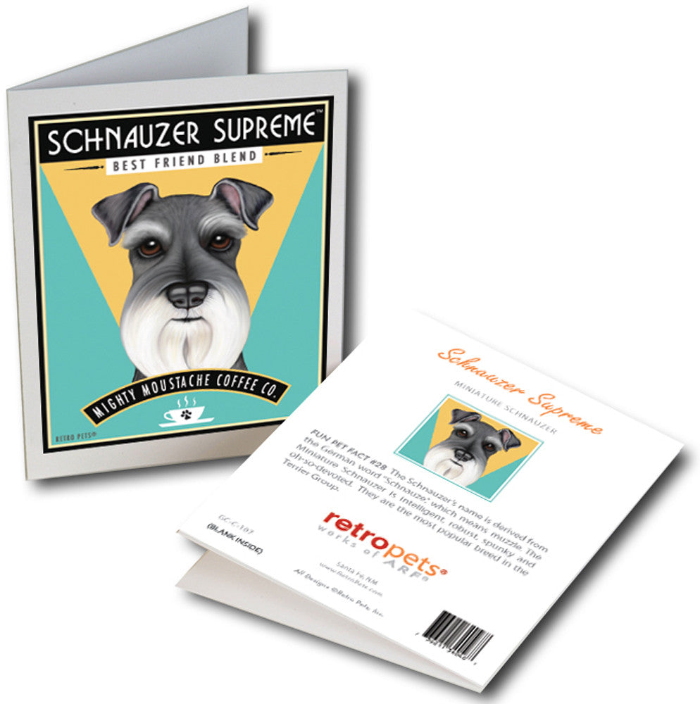 Schnauzer Art "Schnauzer Coffee" 6 Small Greeting Cards by Krista Brooks