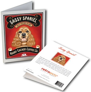 Cocker Spaniel Art Card | Small Greeting Cards | Retro Pets Art