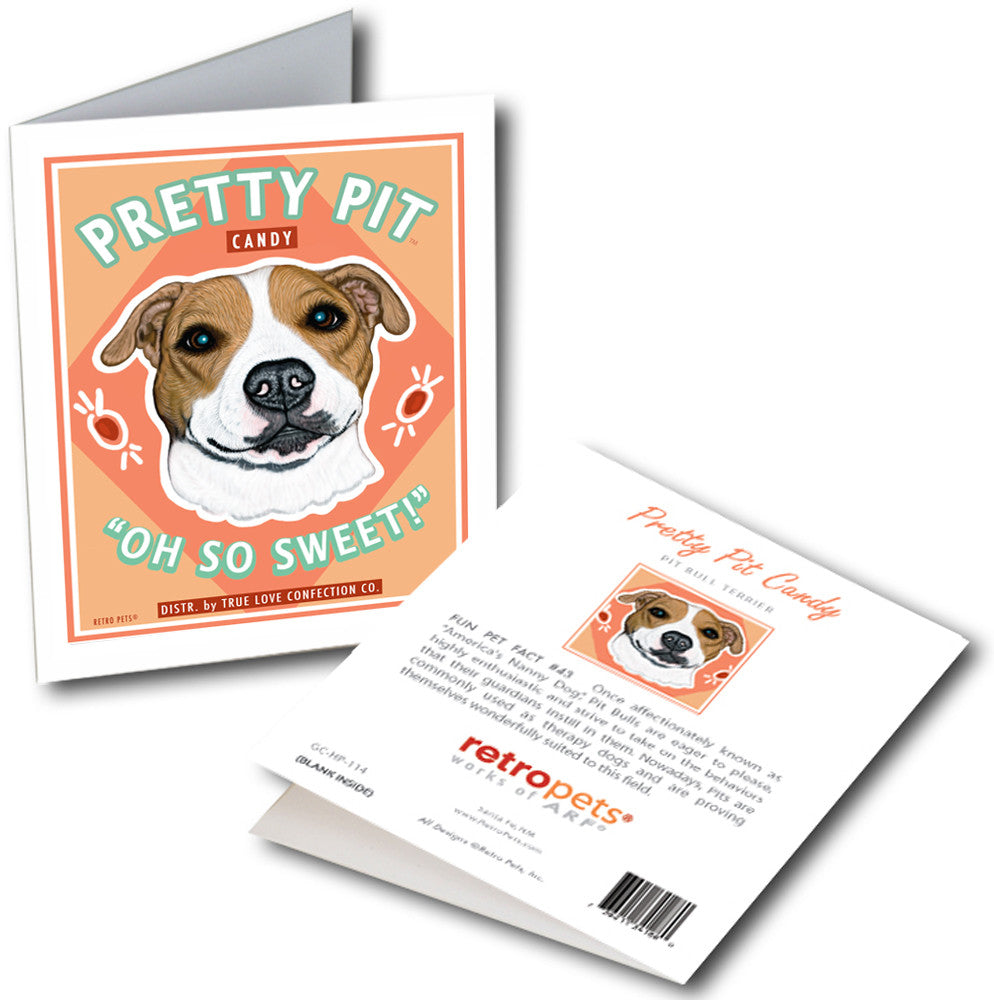 Pit Bull Terrier Art "Pretty Pit Candy" 6 Small Greeting Cards by Krista Brooks