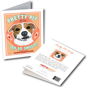 Pit Bull Terrier Art "Pretty Pit Candy" 6 Small Greeting Cards by Krista Brooks