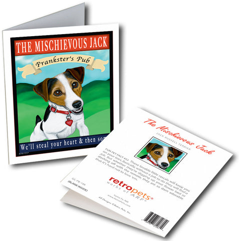 Jack Russell Terrier Art "The Mischievous Jack" 6 Small Greeting Cards by Krista Brooks