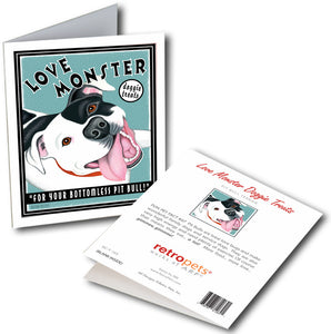 Pit Bull Terrier Art "Love Monster" 6 Small Greeting Cards by Krista Brooks