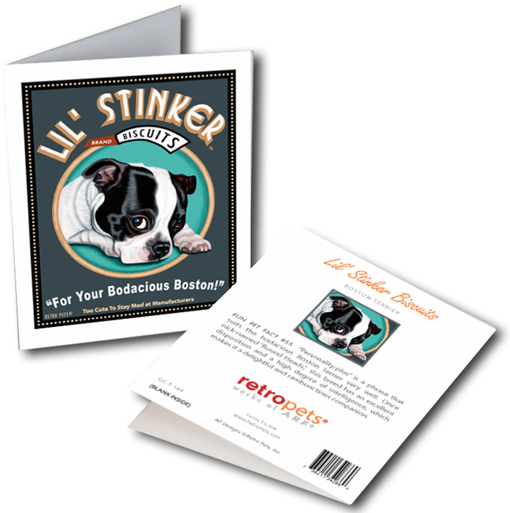 Boston Terrier Cards | Boston Terrier Art | Retro Pets Art
