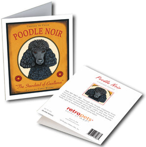 Poodle Art "Poodle Noir" 6 Small Greeting Cards by Krista Brooks