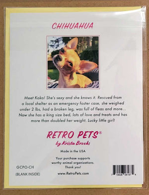 Chihuahua Art "Chihuahua LOVE Stamp" 6 Small Greeting Cards | Retro Pets