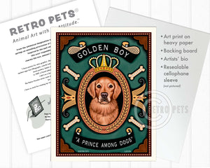 Golden Retriever Art "Golden Boy - A Prince Among Dogs" Art Print by Krista Brooks
