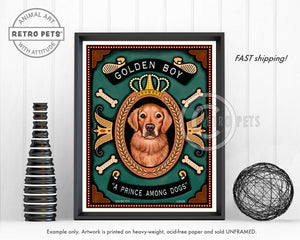 Golden Retriever Art "Golden Boy - A Prince Among Dogs" Art Print by Krista Brooks