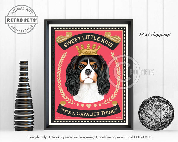 Cavalier King Charles Spaniel Wall Art | Retro Pets Art