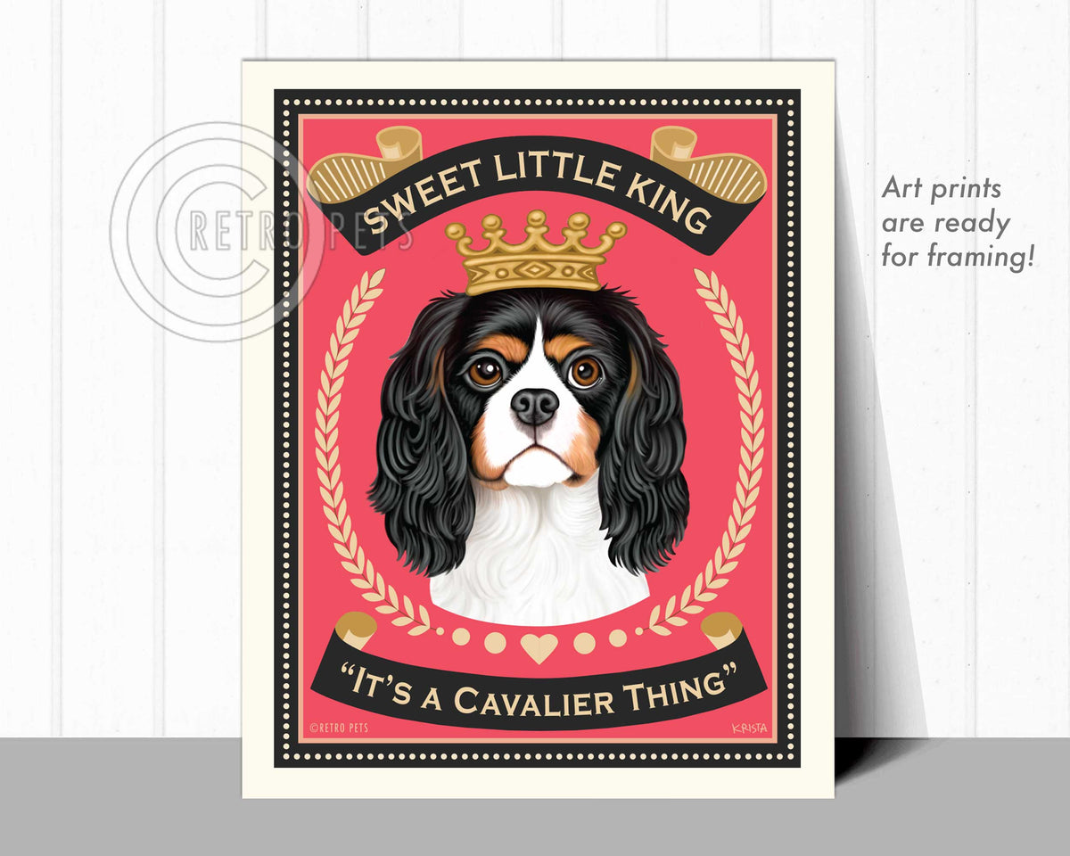 Cavalier King Charles Spaniel Wall Art | Retro Pets Art