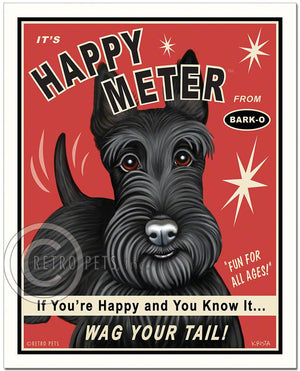 Scottish Terrier Art "Happy Meter" Art Print by Krista Brooks