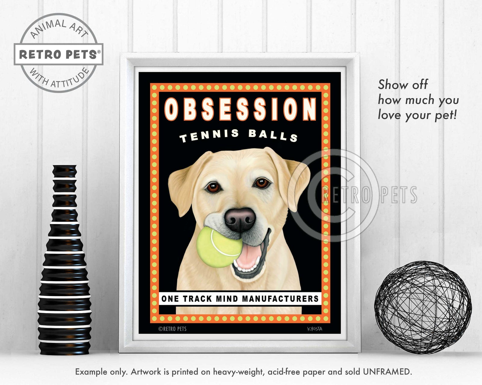 Obsession Tennis Balls Art | Obsession Tennis Balls | Retro Pets Art