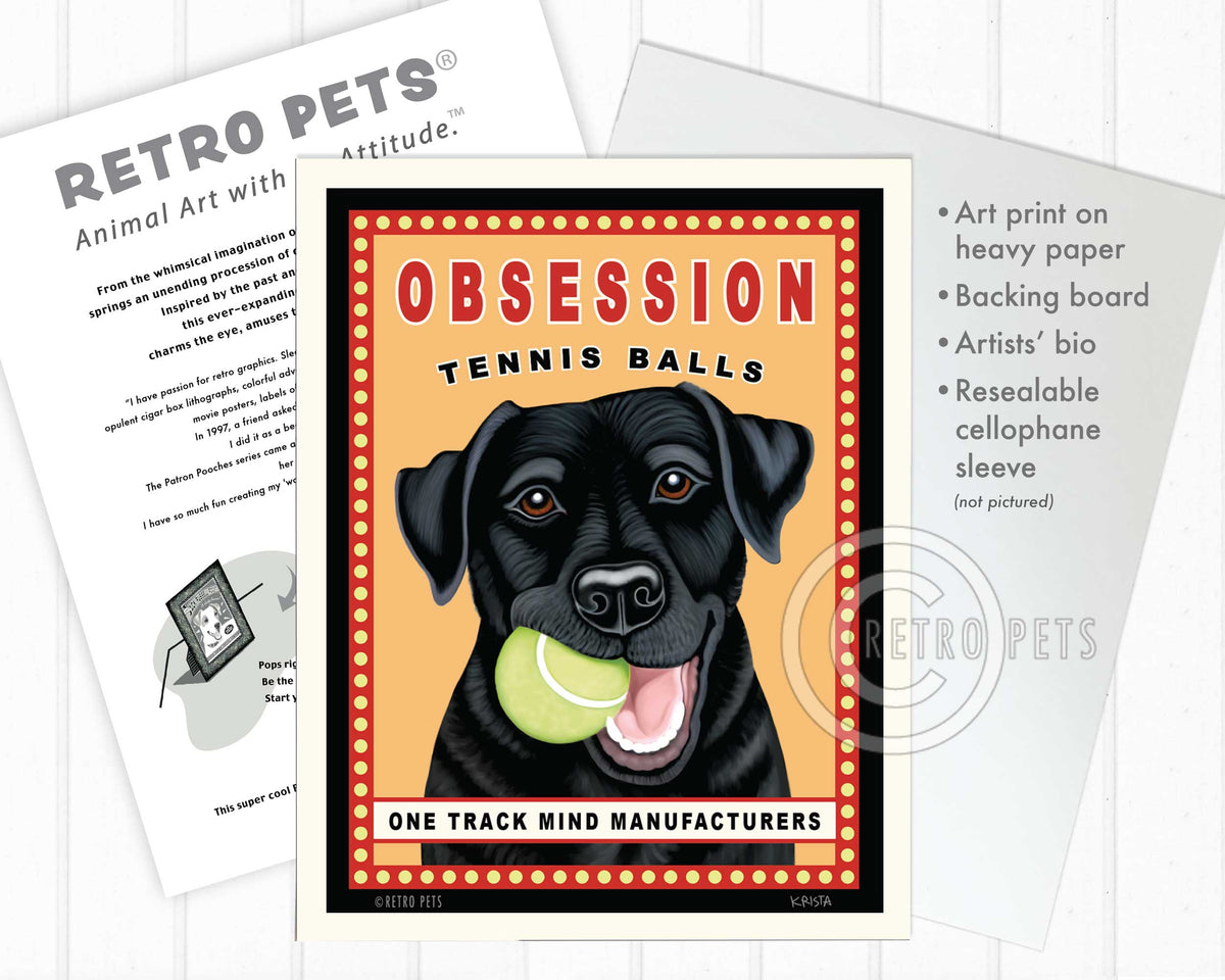 Obsession Tennis Balls Art | Obsession Balls Art | Retro Pets Art