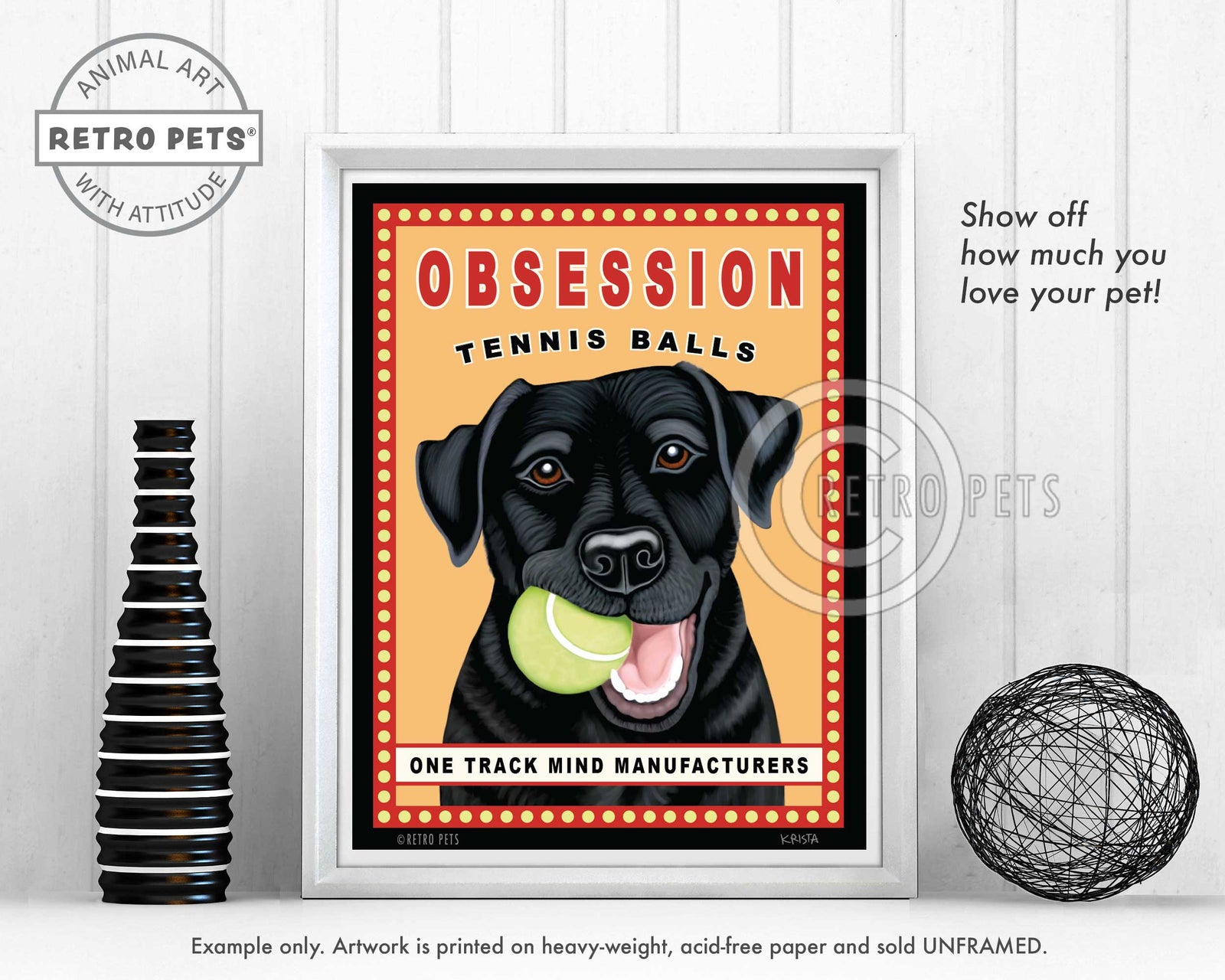 Obsession Tennis Balls Art | Obsession Balls Art | Retro Pets Art