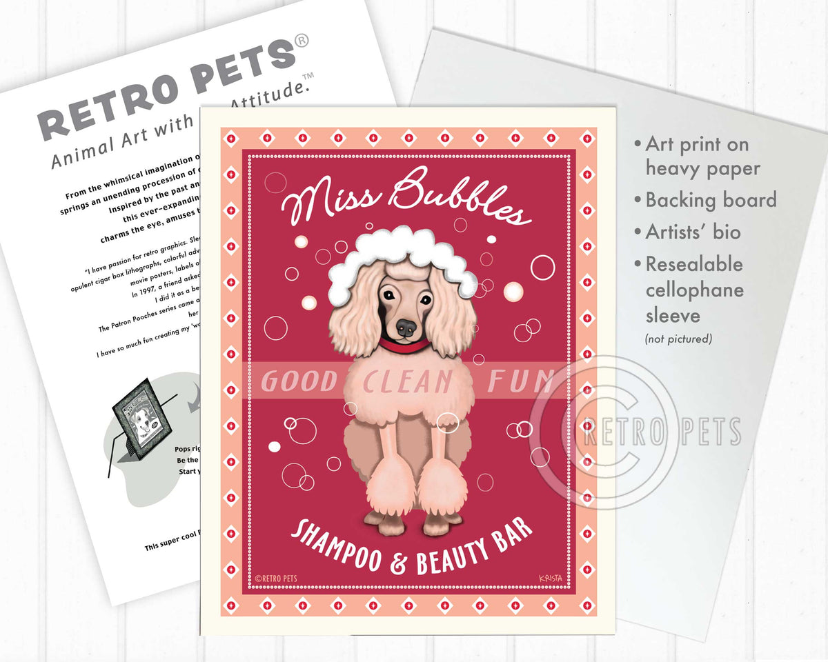 Poodle Art "Miss Bubbles" Art Print by Krista Brooks
