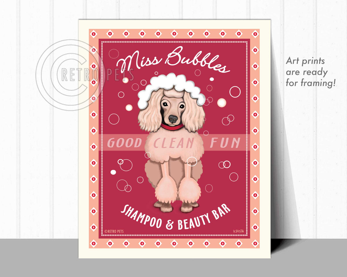 Poodle Art "Miss Bubbles" Art Print by Krista Brooks