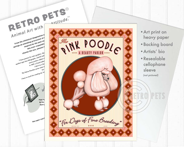 Poodle Art "Pink Poodle Beauty Parlor" Art Print by Krista Brooks