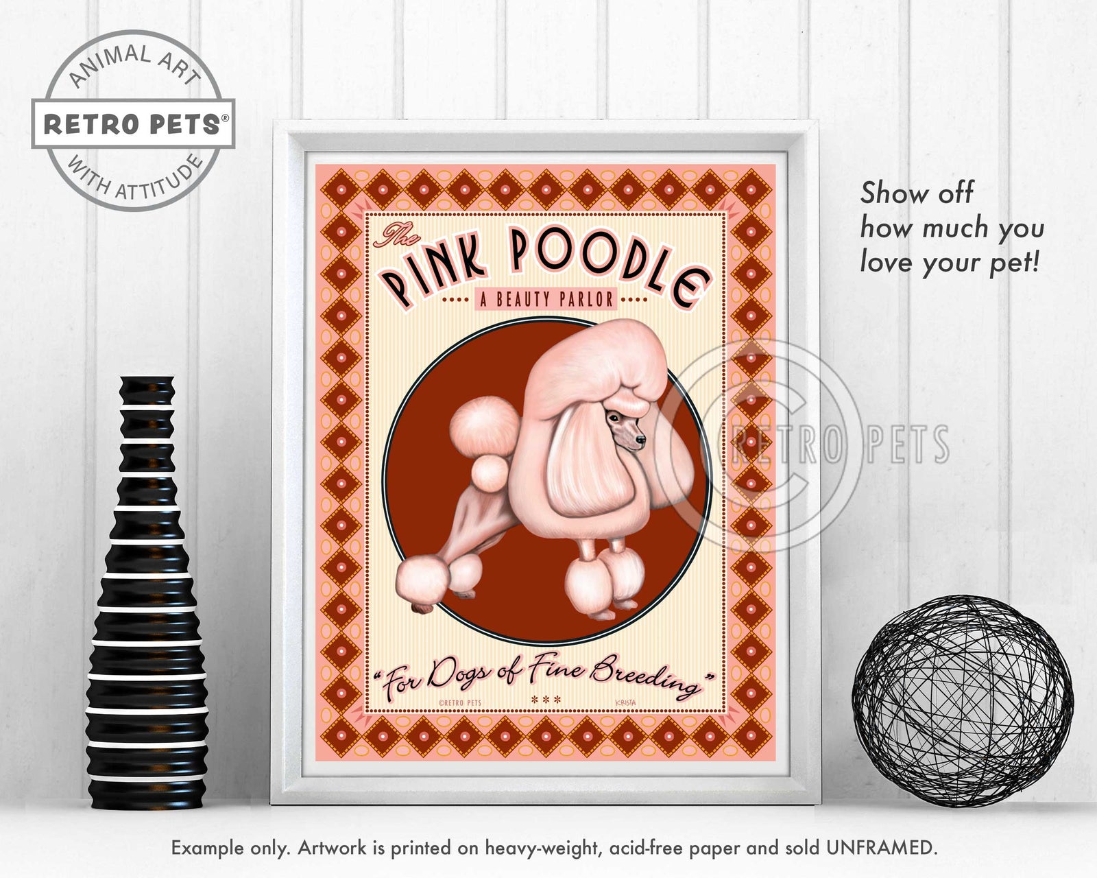 Poodle Art "Pink Poodle Beauty Parlor" Art Print by Krista Brooks