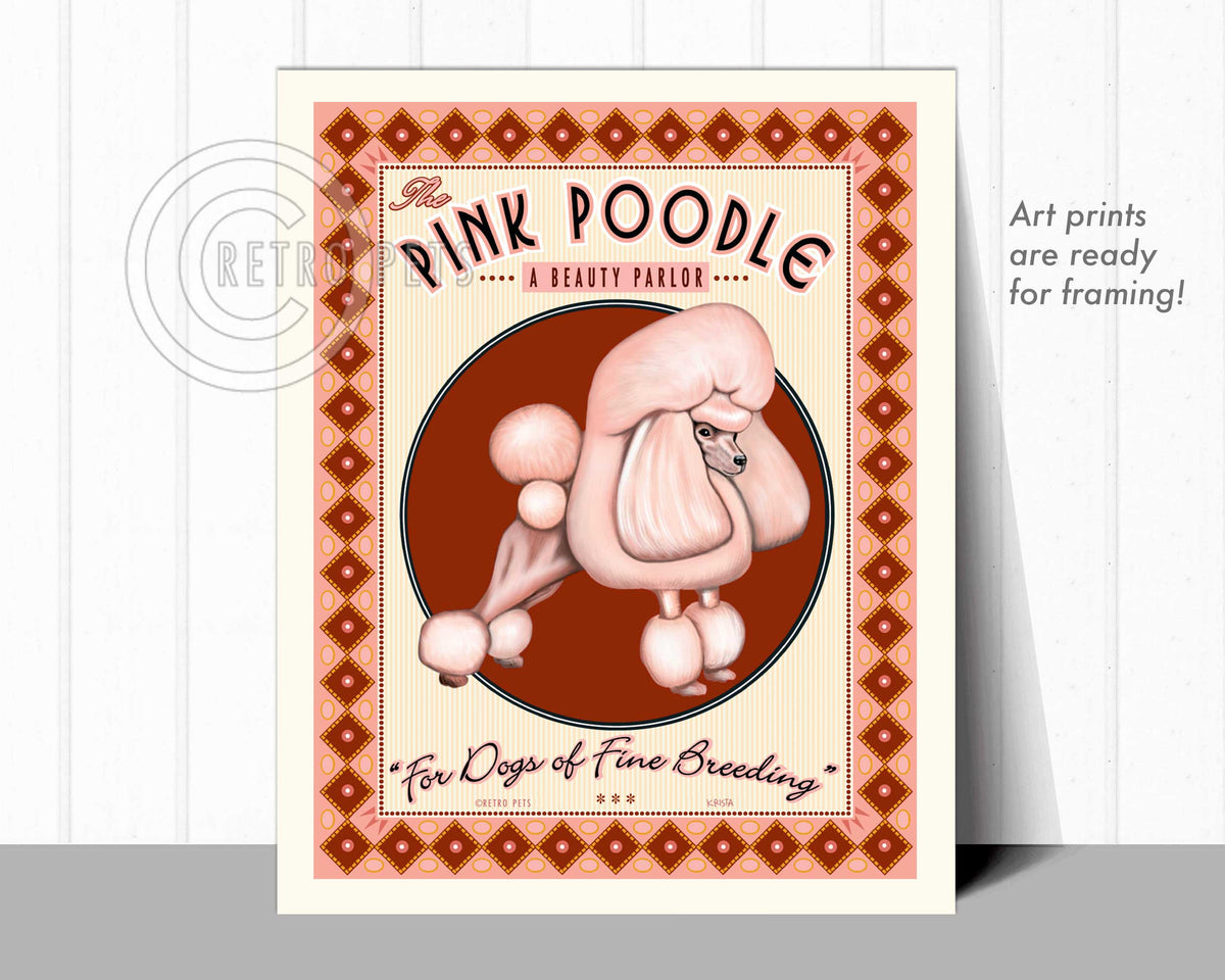 Poodle Art "Pink Poodle Beauty Parlor" Art Print by Krista Brooks