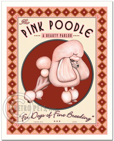Poodle Art "Pink Poodle Beauty Parlor" Art Print by Krista Brooks