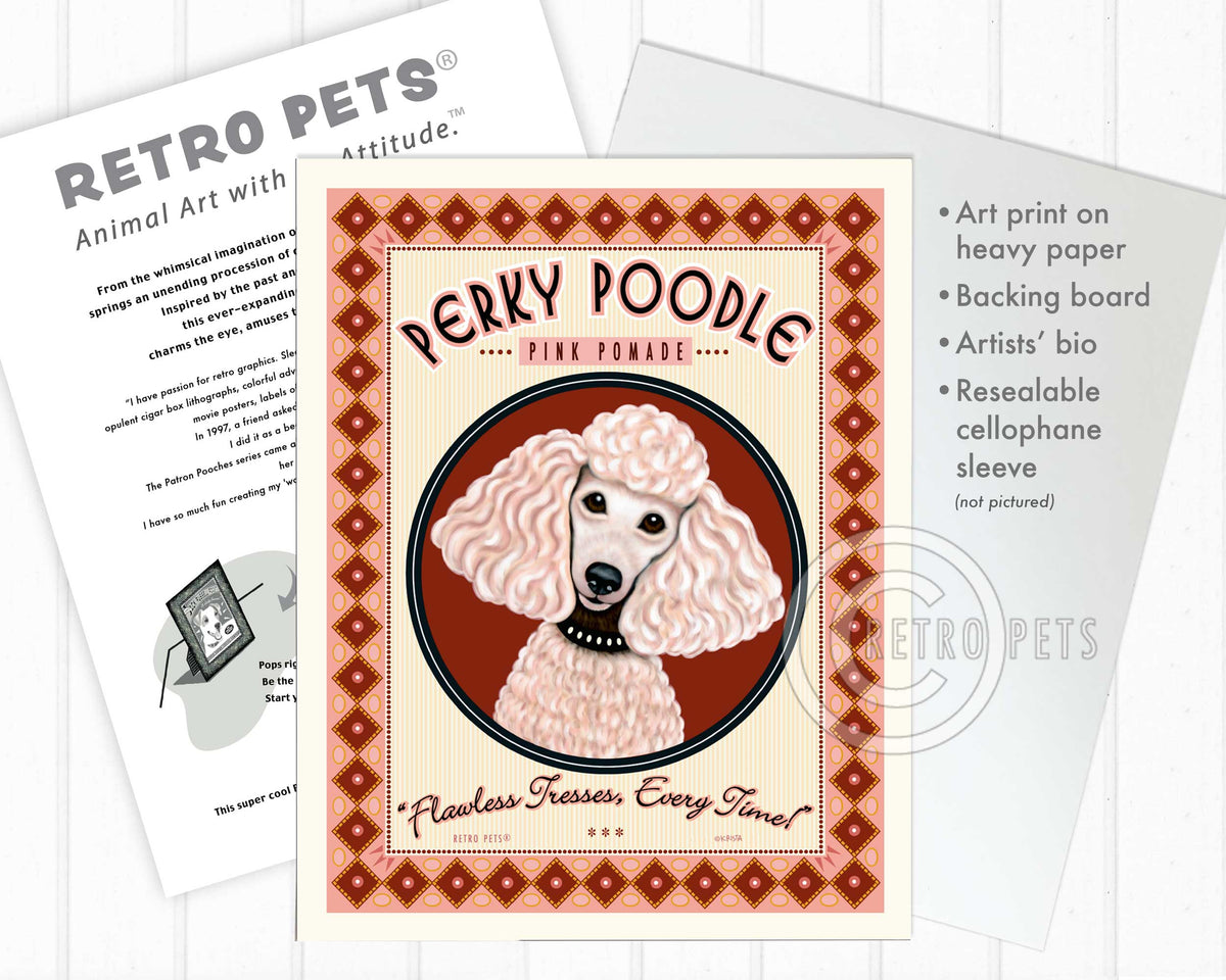 Poodle Art "Perky Poodle Pommade" Art Print by Krista Brooks