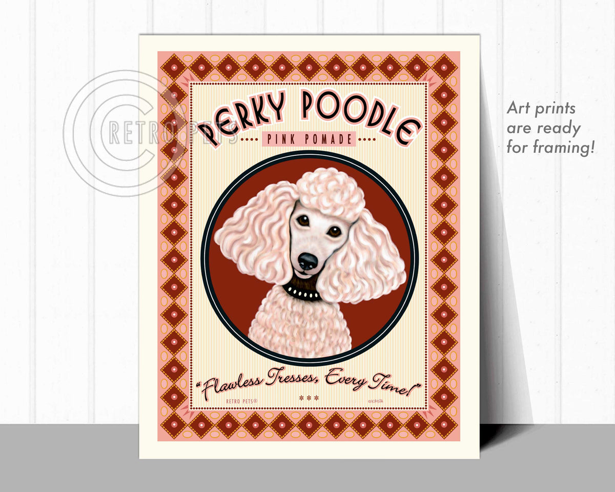 Poodle Art "Perky Poodle Pommade" Art Print by Krista Brooks