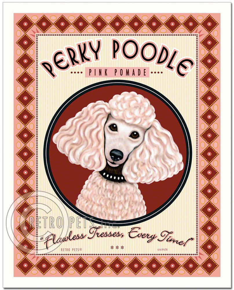Himlen Korrekt Balehval Poodle Art "Perky Poodle Pommade" Art Print by Krista Brooks – Retro Pets  Art