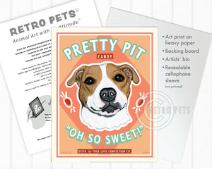 Pitbull Terrier Art "Pretty Pit Candy" Art Print by Krista Brooks