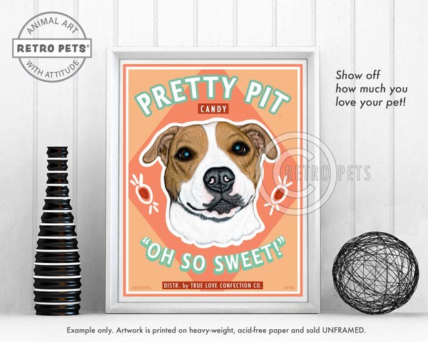 Pitbull Terrier Art "Pretty Pit Candy" Art Print by Krista Brooks