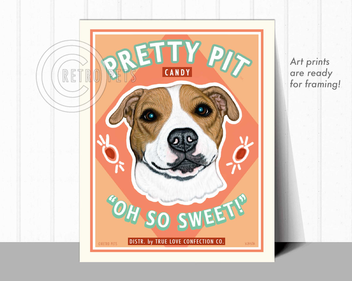 Pitbull Terrier Art "Pretty Pit Candy" Art Print by Krista Brooks