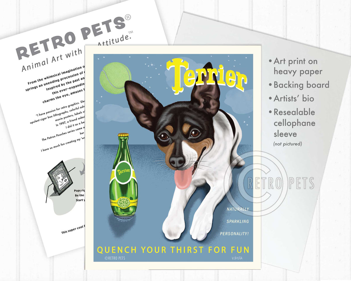 Rat Terrier "Terrier" Art Print by Krista Brooks
