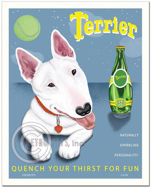 Bull Terrier Art "Terrier" Art Print by Krista Brooks | Retro Pets Art