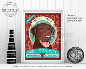 Labrador Retriever Art "Chocolate Charmer" Art Print by Krista Brooks