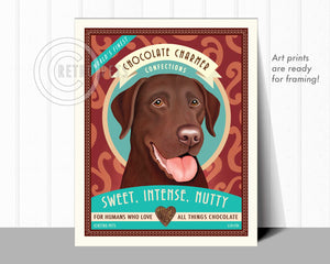 Labrador Retriever Art "Chocolate Charmer" Art Print by Krista Brooks