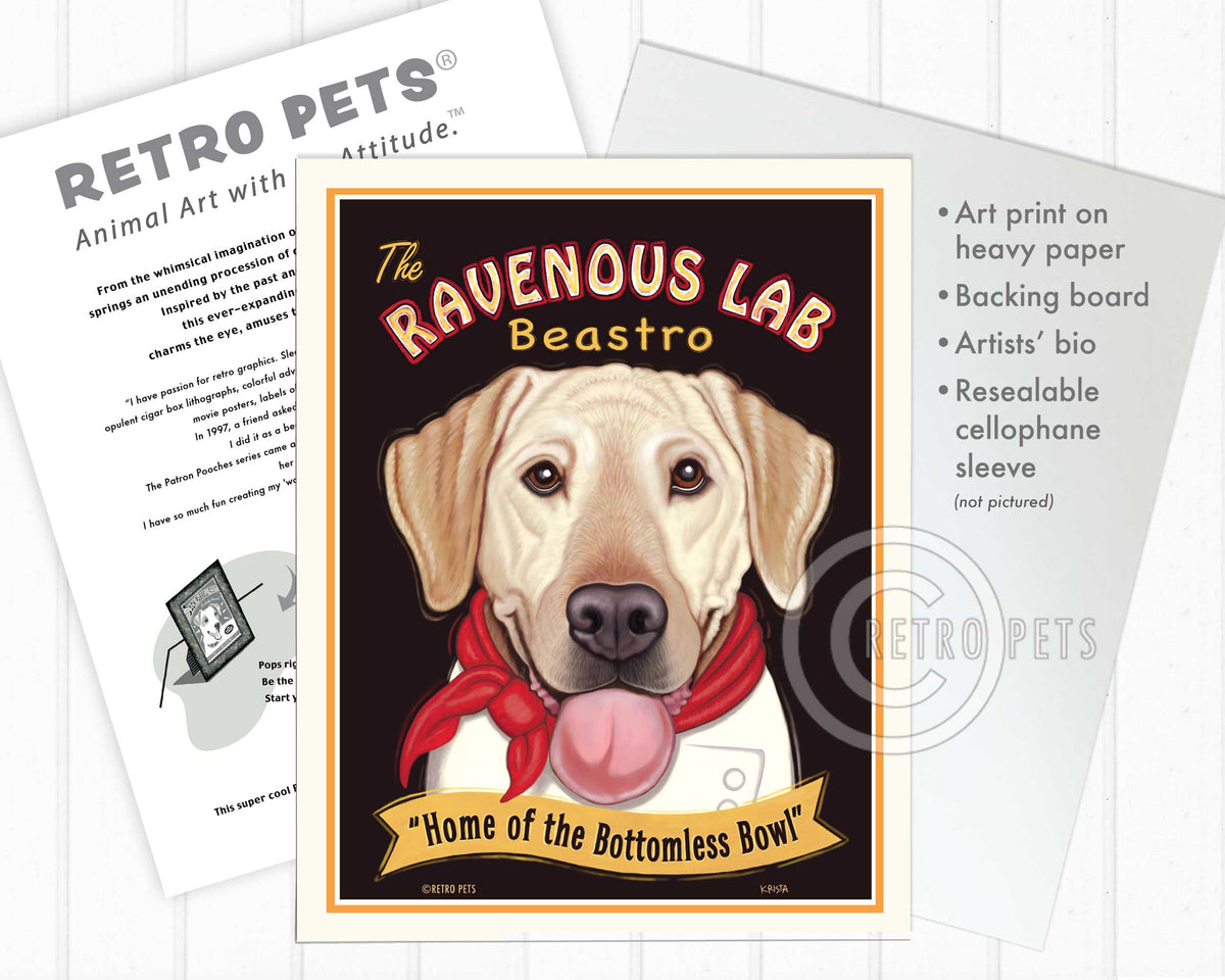 Labrador Retriever Art "Ravenous Lab" Art Print by Krista Brooks