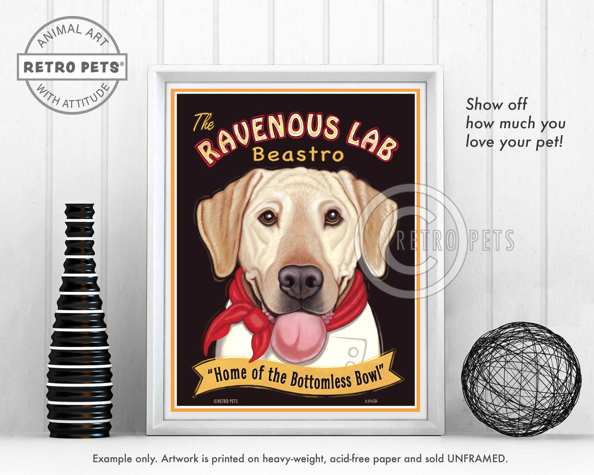 Labrador Retriever Art "Ravenous Lab" Art Print by Krista Brooks