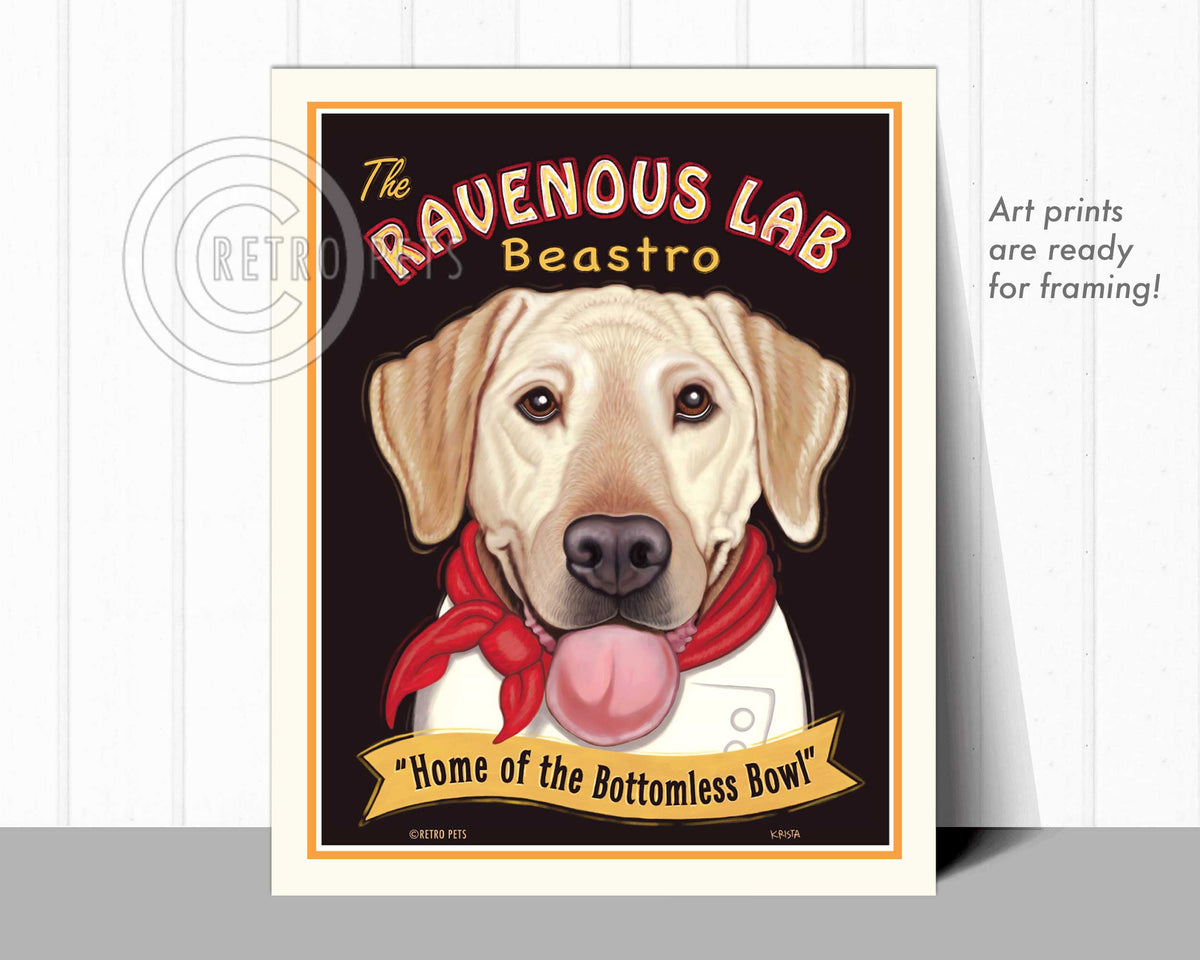 Labrador Retriever Art "Ravenous Lab" Art Print by Krista Brooks
