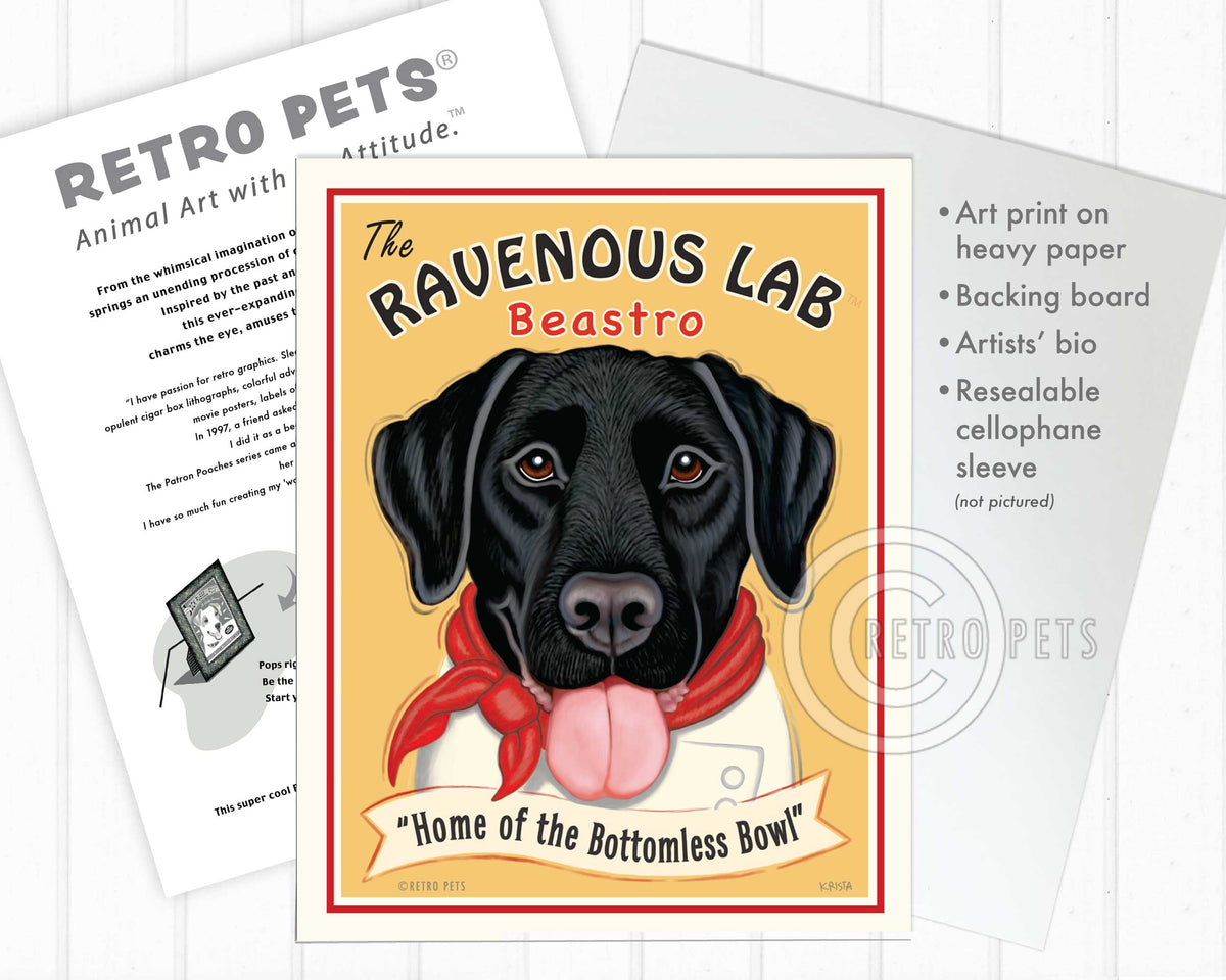 Labrador Retriever Art "Ravenous Lab" Art Print by Krista Brooks