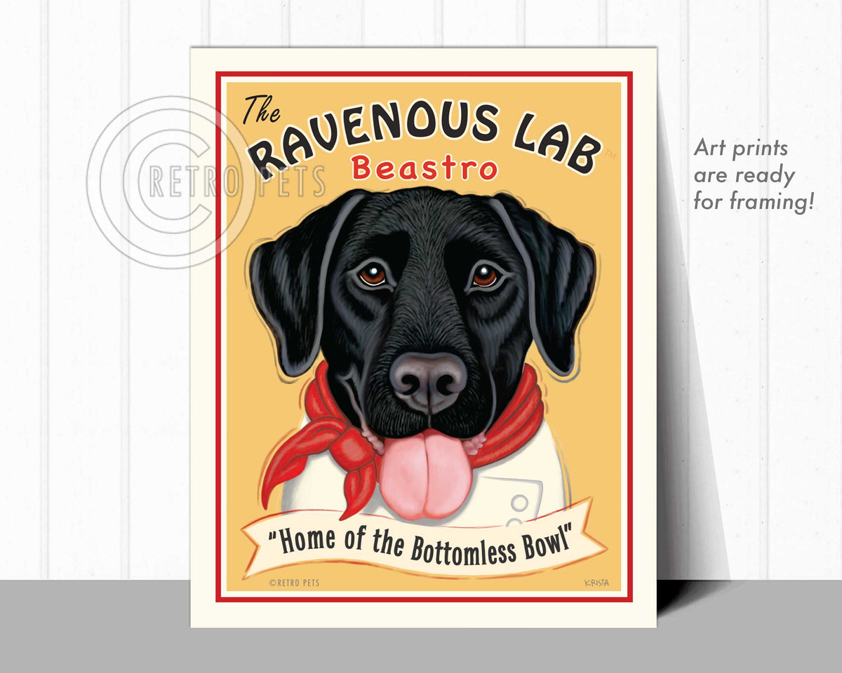 Labrador Retriever Art "Ravenous Lab" Art Print by Krista Brooks