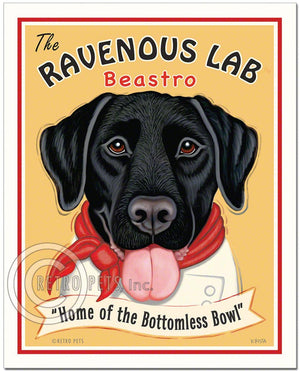 Black Labrador Art "Ravenous Lab" Art Print by Krista Brooks