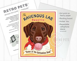 Labrador Retriever Art "Ravenous Lab" Art Print by Krista Brooks